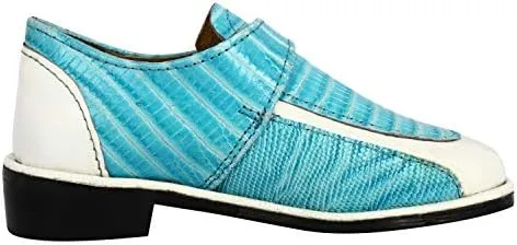 LIBERTYZENO Boys Animal Print Genuine Leather Kids Lace Up Oxford Dress Shoes for Prom Graduation