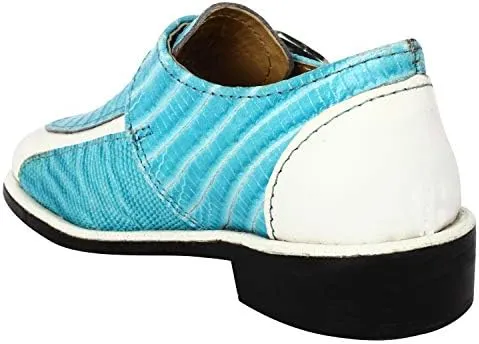 LIBERTYZENO Boys Animal Print Genuine Leather Kids Lace Up Oxford Dress Shoes for Prom Graduation