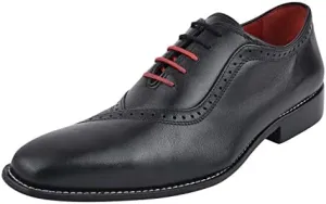 LIBERTYZENO Mens Burnished Toe Genuine Leather Adults Lace Up Oxford Dress Shoes for Easter Gift