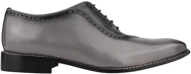 LIBERTYZENO Mens Burnished Toe Genuine Leather Adults Lace Up Oxford Dress Shoes for Prom Graduation