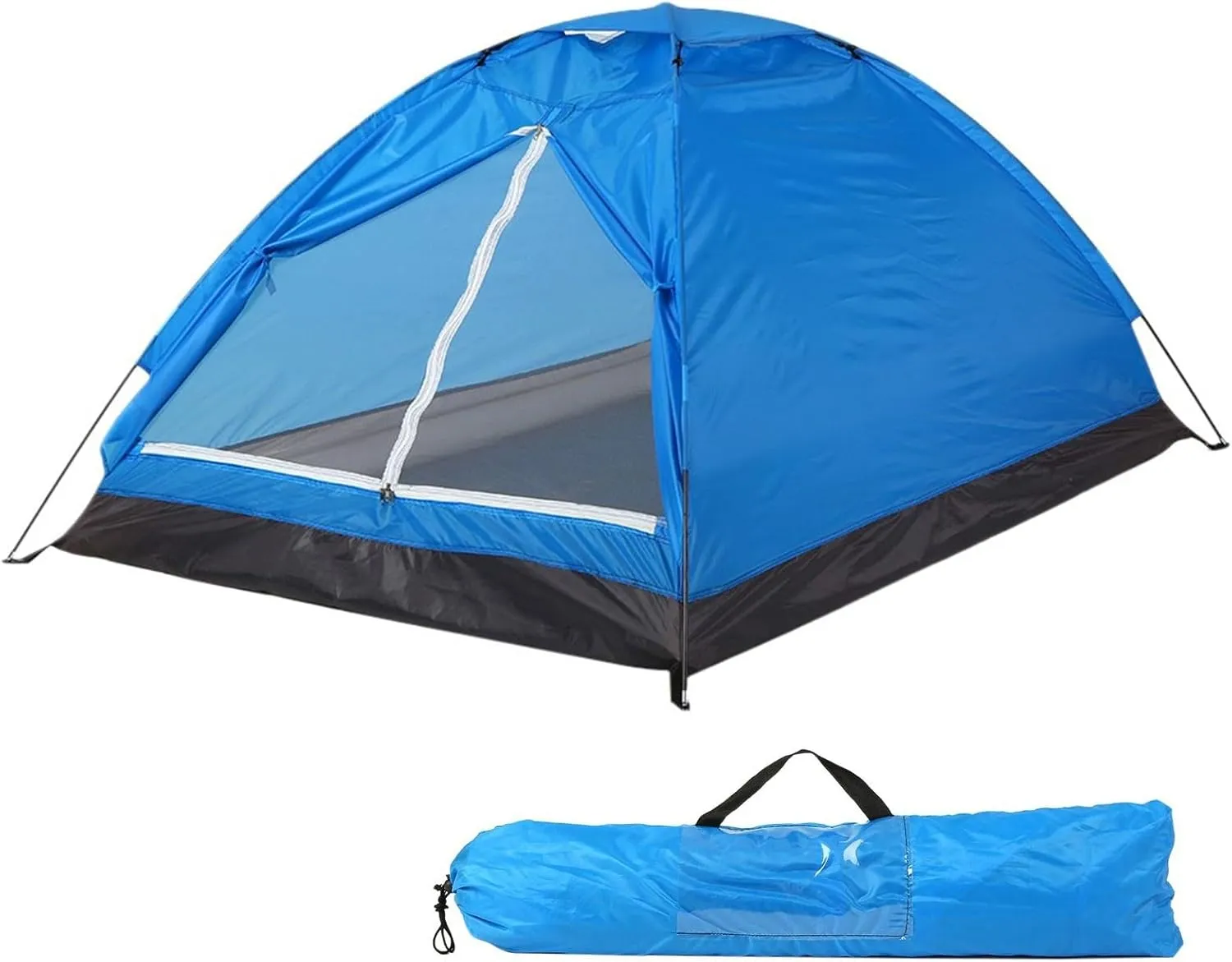 Lightweight 2 Person Camping Tent, Polyester Oxford Cloth Garden Sun Shield for Outdoor Camping and Hiking, Portable Tent with Carrying Bag