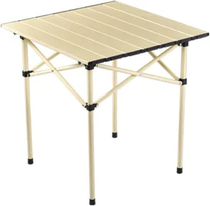 Lightweight Aluminum Folding Table Compact Roll Up Table with Carry Bag for Camping Picnic Backyards