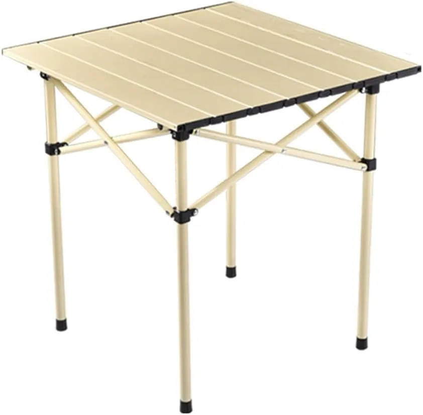 Lightweight Aluminum Folding Table Compact Roll Up Table with Carry Bag for Camping Picnic Backyards