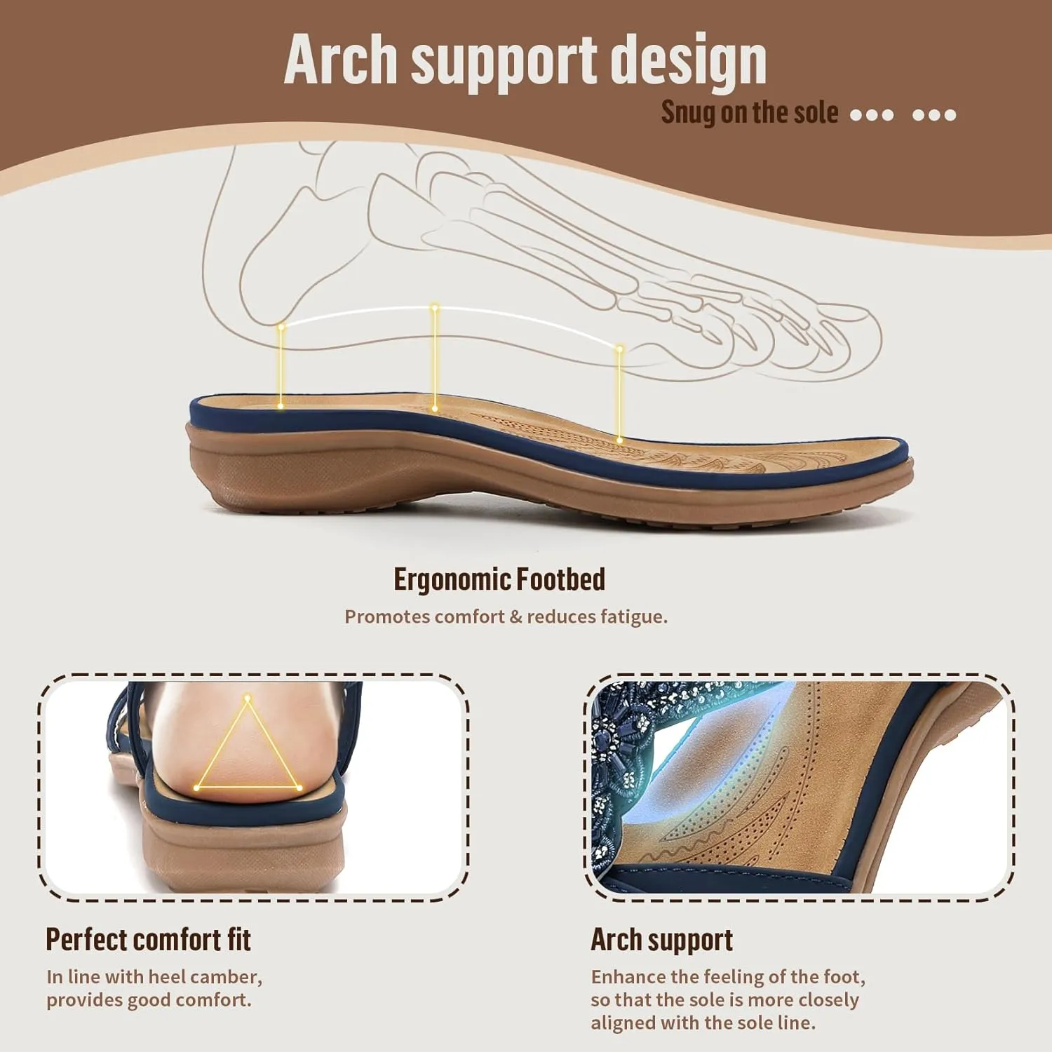 Littleplum Sandals Women Flat Dressy Sandal Summer Comfortable Slip-on Casual Beach Shoes Dress Bohemian Ankle Elastic Flats Sandals