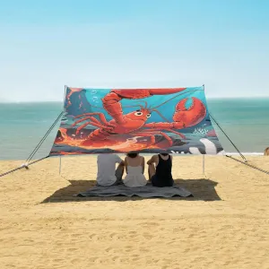 Lobster and Volcano Beach Camping Tent Sun Shelter for Whole Family, Beach Shade Canopy with UPF50  UV Protection,Easy Set Up and Carry,Outdoor Shade for Trips, Fishing, Backyard Fun Picnics