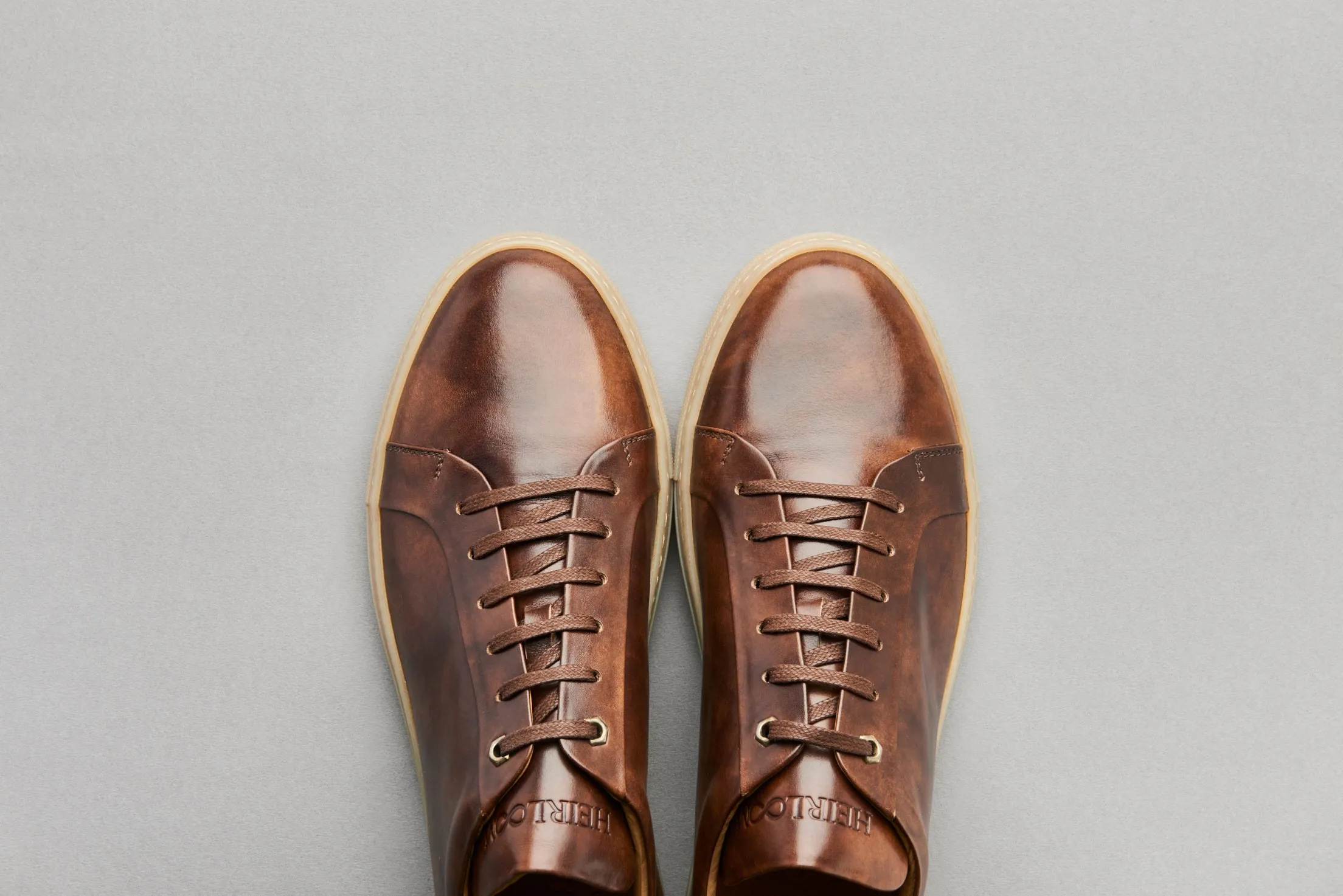 Low Top Court Sneaker in Chelmer Museum Calf Leather