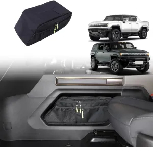 Lower Console Organizer Storage Bag for Hummer EV Accessories Car Gear Box Shift Control Panel Side Pockets Auto Transmission Side Organizer Compatible with 2024 2025 2026 Hummer EV Pickup/SUV