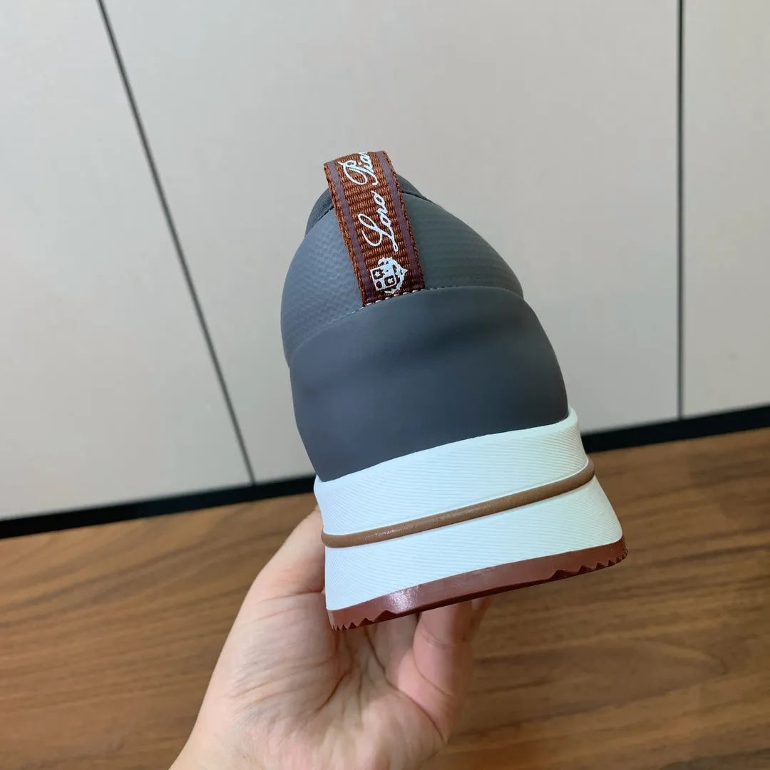 LP Week-End Walk Sneaker In White Mix Dark Grey Red Mesh Fabric 984409