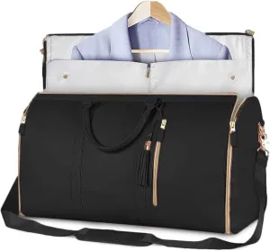 Lucshy Travel Bag, Garment Duffle Bags for Travel, Large Waterproof Crossbody Shoulder Capacity Suit Travel Garment (Black-A), Zbl0325008