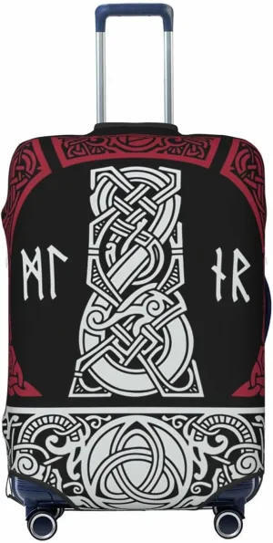 Luggage Cover For Travel Norse Mythology Vikings Thor'S Hammer Magic Rune (2)–dustproof Ideal For Travel 20-28 Inch.