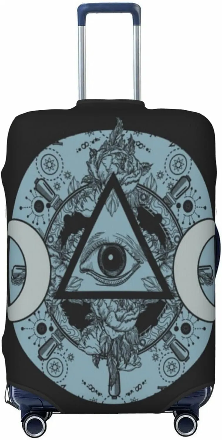 Luggage Cover For Travel Triple Moon Goddess Wiccan Pentacle Pentagram– Scratch-Resistant Ideal For Travel 20-28 Inch.
