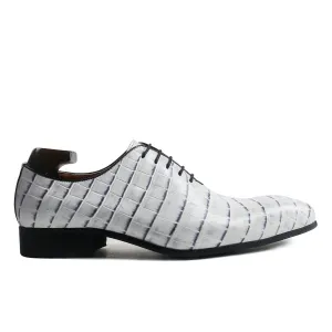 Luxury Crocodile Pattern Plain Toe Oxford Shoes