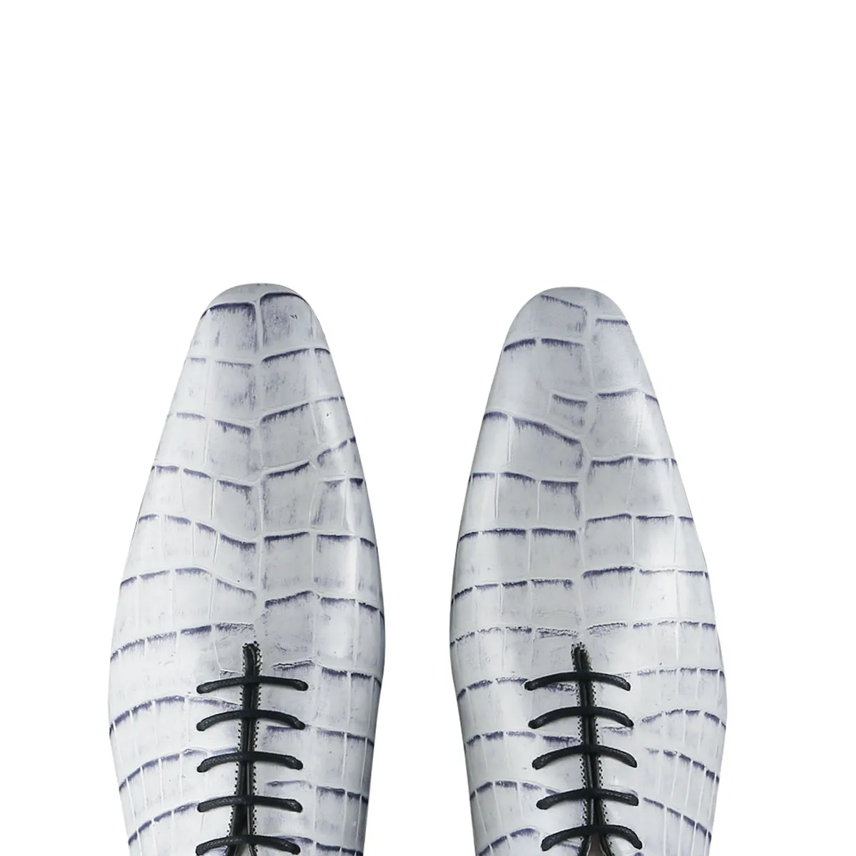 Luxury Crocodile Pattern Plain Toe Oxford Shoes