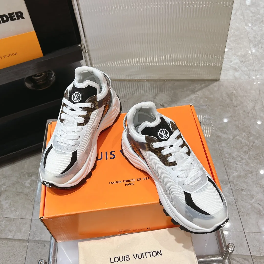 LV Run 55 Sneaker 50mm Brown Black Monogram Polyester Mesh Fabric