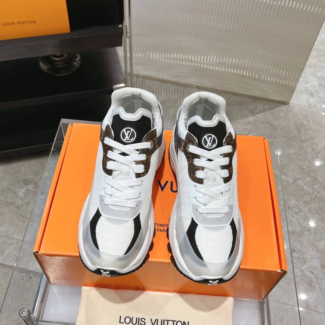 LV Run 55 Sneaker 50mm Brown Black Monogram Polyester Mesh Fabric