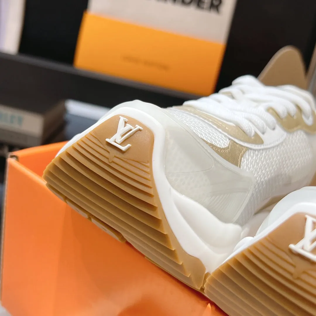 LV Run 55 Sneaker 50mm White Gold Polyester Mesh Fabric