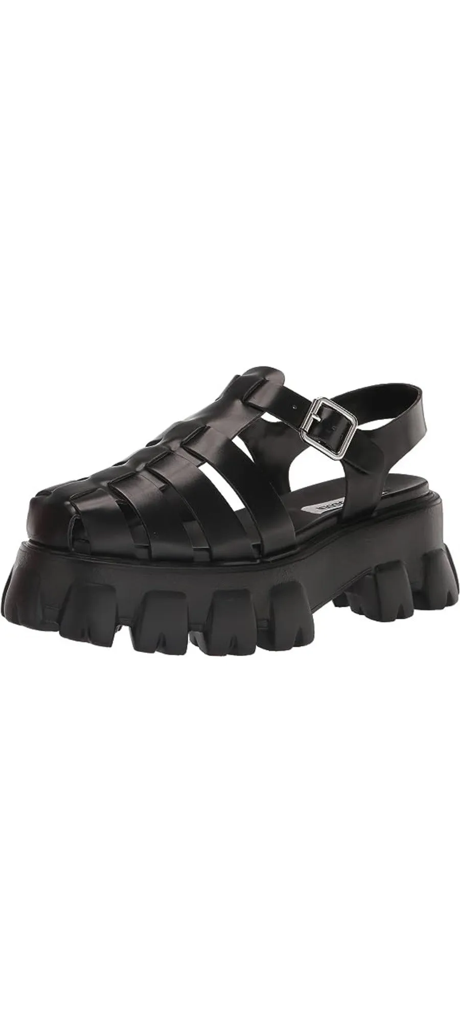 Madden Heel Block Black Ankle Platform Chunky Strap Echo Steve Fisherman Fast dispatch Sandals Worldwide delivery