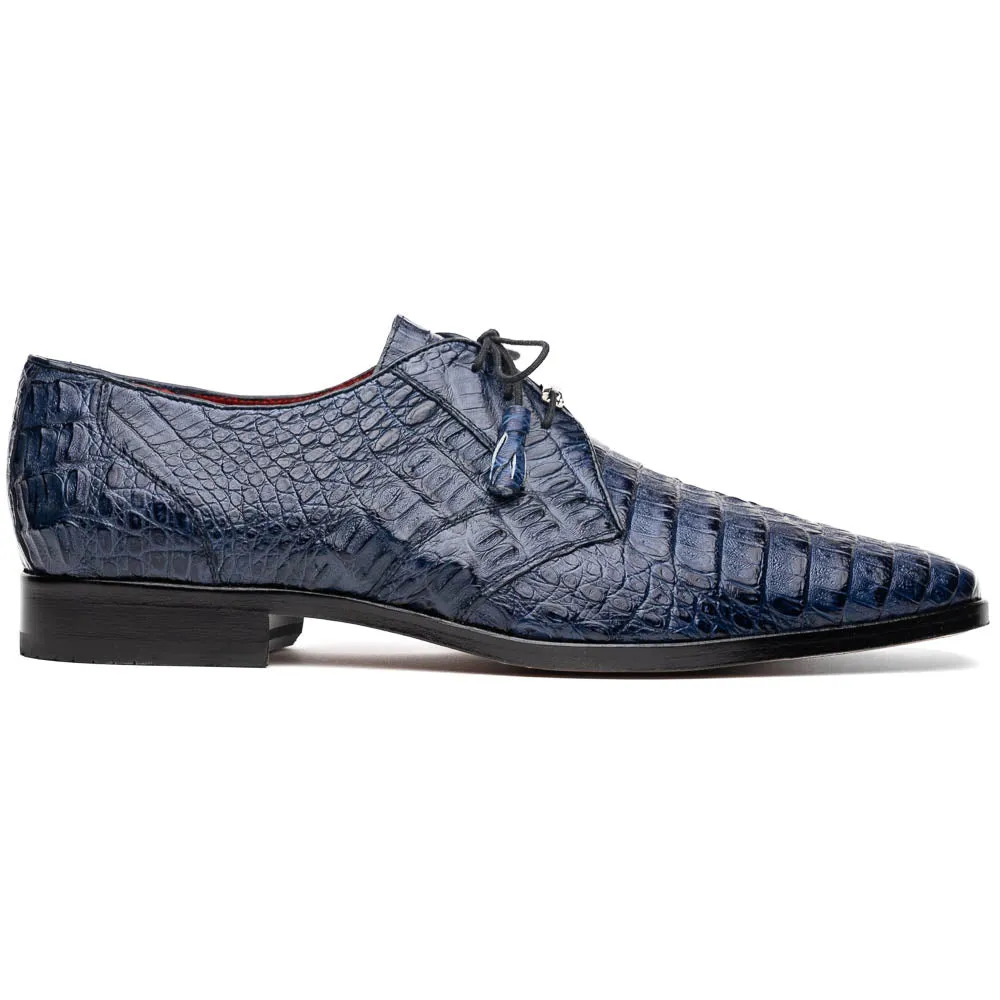 Marco Di Milano Lacio in Navy Caiman Crocodile Derby Dress Shoes