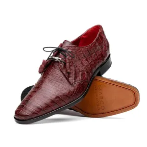 Marco Di Milano Lacio in Wine Caiman Crocodile Derby Dress Shoes