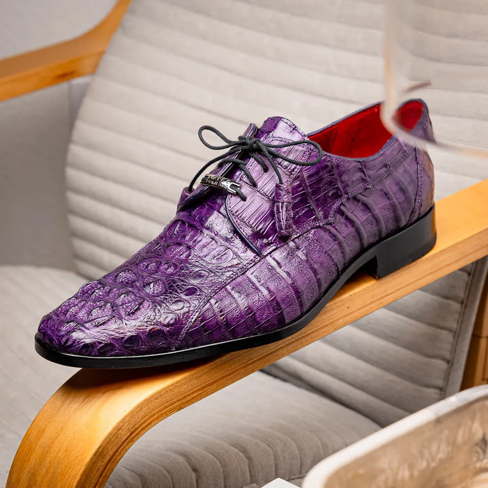 Marco Di Milano Tulum in Purple Caiman Crocodile Derby Shoes