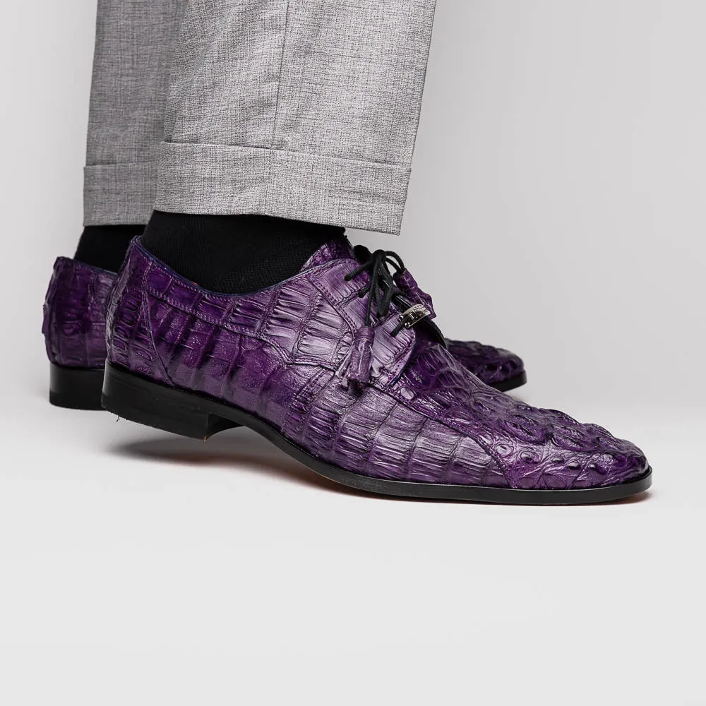 Marco Di Milano Tulum in Purple Caiman Crocodile Derby Shoes