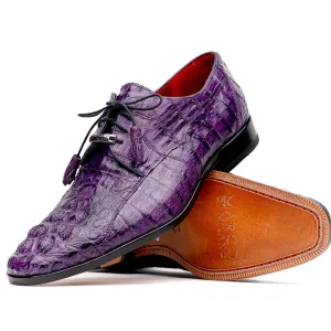 Marco Di Milano Tulum in Purple Caiman Crocodile Derby Shoes