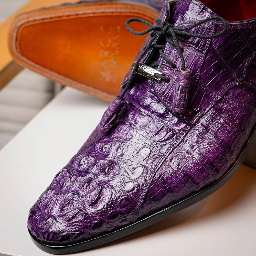 Marco Di Milano Tulum in Purple Caiman Crocodile Derby Shoes