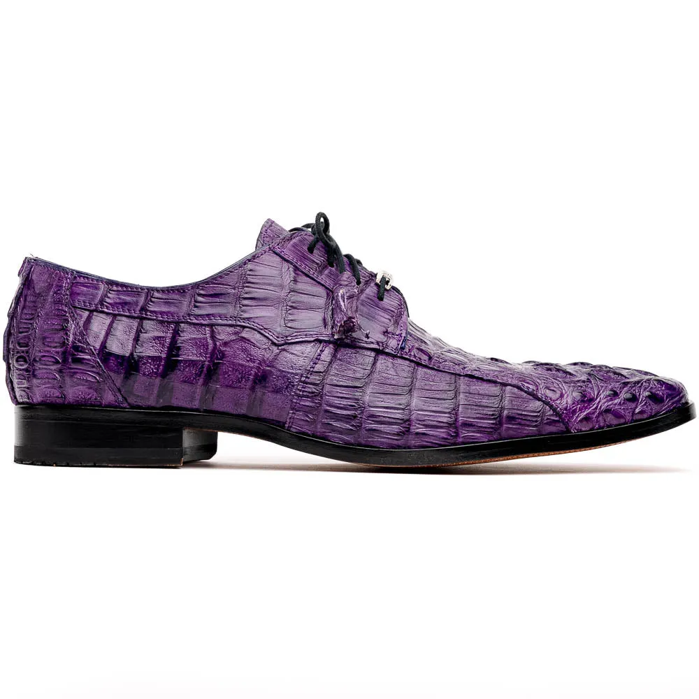 Marco Di Milano Tulum in Purple Caiman Crocodile Derby Shoes
