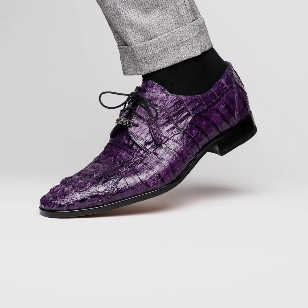 Marco Di Milano Tulum in Purple Caiman Crocodile Derby Shoes