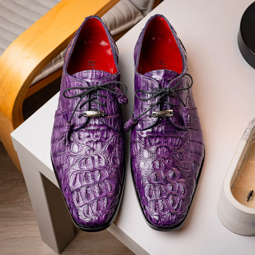 Marco Di Milano Tulum in Purple Caiman Crocodile Derby Shoes