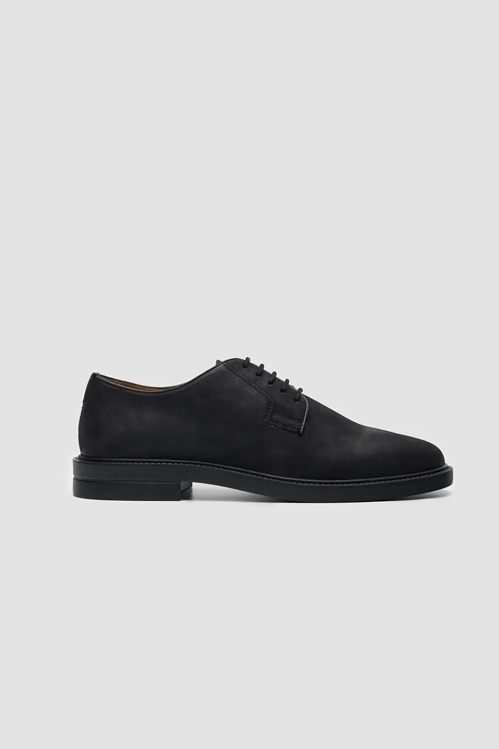 Men’s Black Suede Derby Shoes - Business Wedding Lace Up Plain Toe Dress Shoes