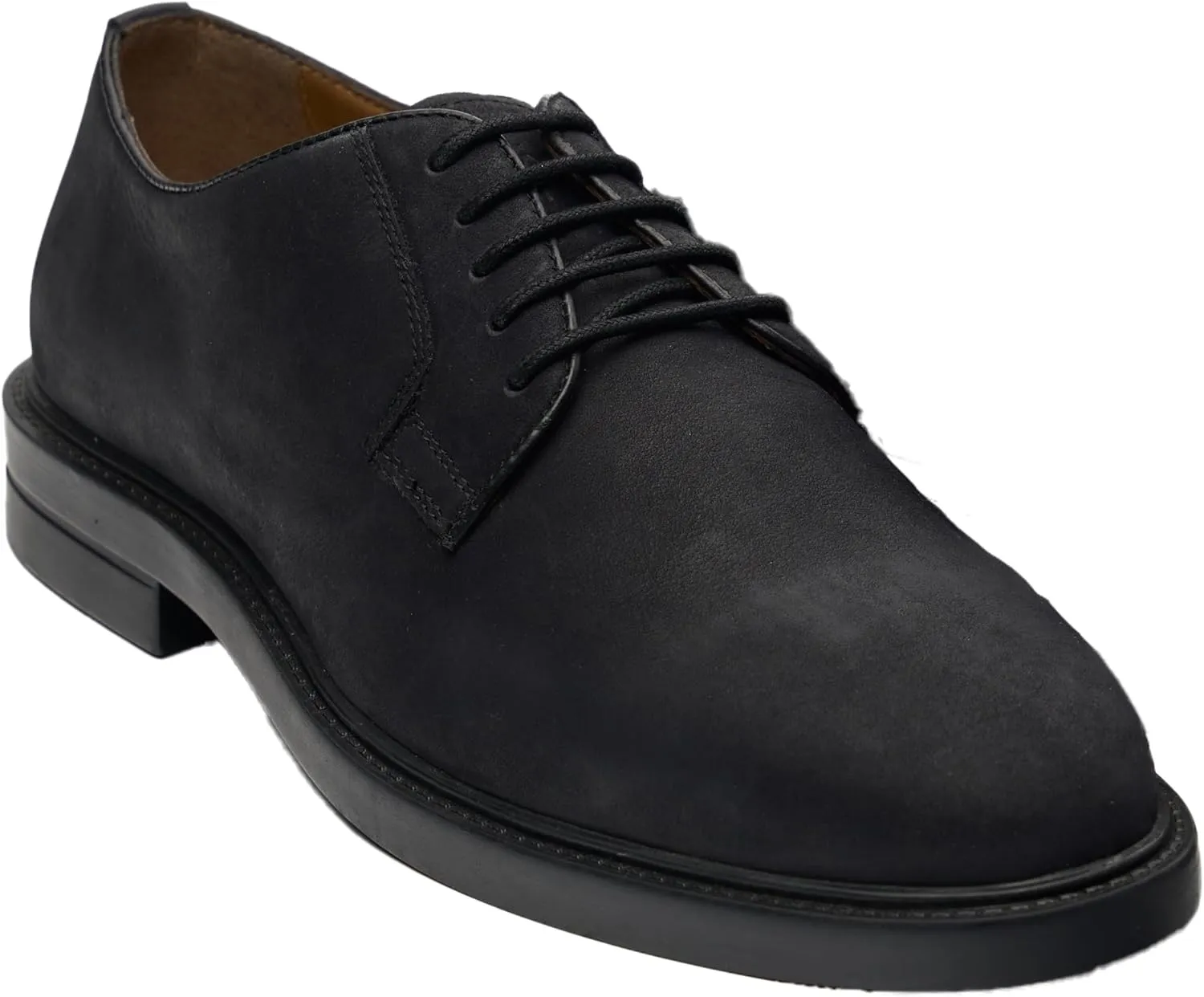 Men’s Black Suede Derby Shoes - Business Wedding Lace Up Plain Toe Dress Shoes