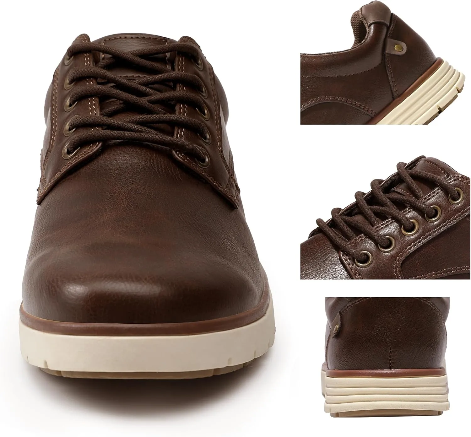 Men's Casual Dress Sneakers Lace Up Formal Oxfords Dress Shoes for Men Slip-on Comfortable Brown Shoes for Bussiness/Travel/Work