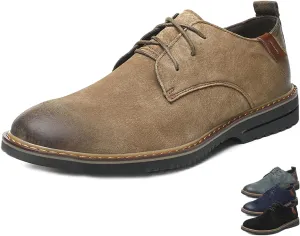 Men's Classic Lace Up Oxfords,Casual Leather Comfort Dress Shoes British Business Wing Tip Non-Slip Formal Shoes