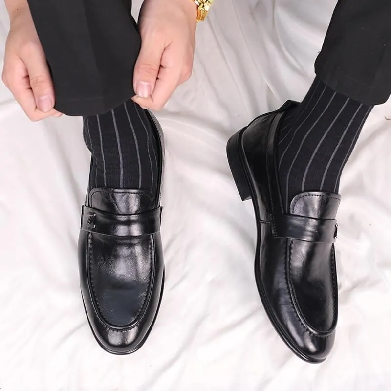 Men's Fashion Classic Pointed Toe Lace Up Low Top Leather Dress Shoes Men Breathable Comfortable Business Lace Up Oxford Shoes