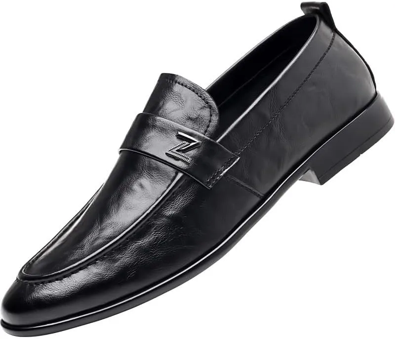 Men's Fashion Classic Pointed Toe Lace Up Low Top Leather Dress Shoes Men Breathable Comfortable Business Lace Up Oxford Shoes