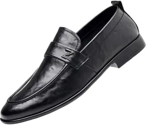 Men's Fashion Classic Pointed Toe Lace Up Low Top Leather Dress Shoes Men Breathable Comfortable Business Lace Up Oxford Shoes