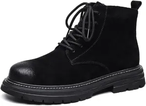 Men's Lace-up Fashion Boots Waterproof Full Grain Leather Chelsea Boot,Men Slip Resistant Service Boots Motorcycle Casual Side Zip Ankle Boots Mid-Top Dress Oxford Work Bootie