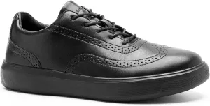 Men's Orthopedic Leather Dress Walking Shoes: Comfortable Plantar Fasciitis Oxford with Arch Support, Orthotic Casual Business Flat Feet Work Shoes for Foot and Heel Pain Relief