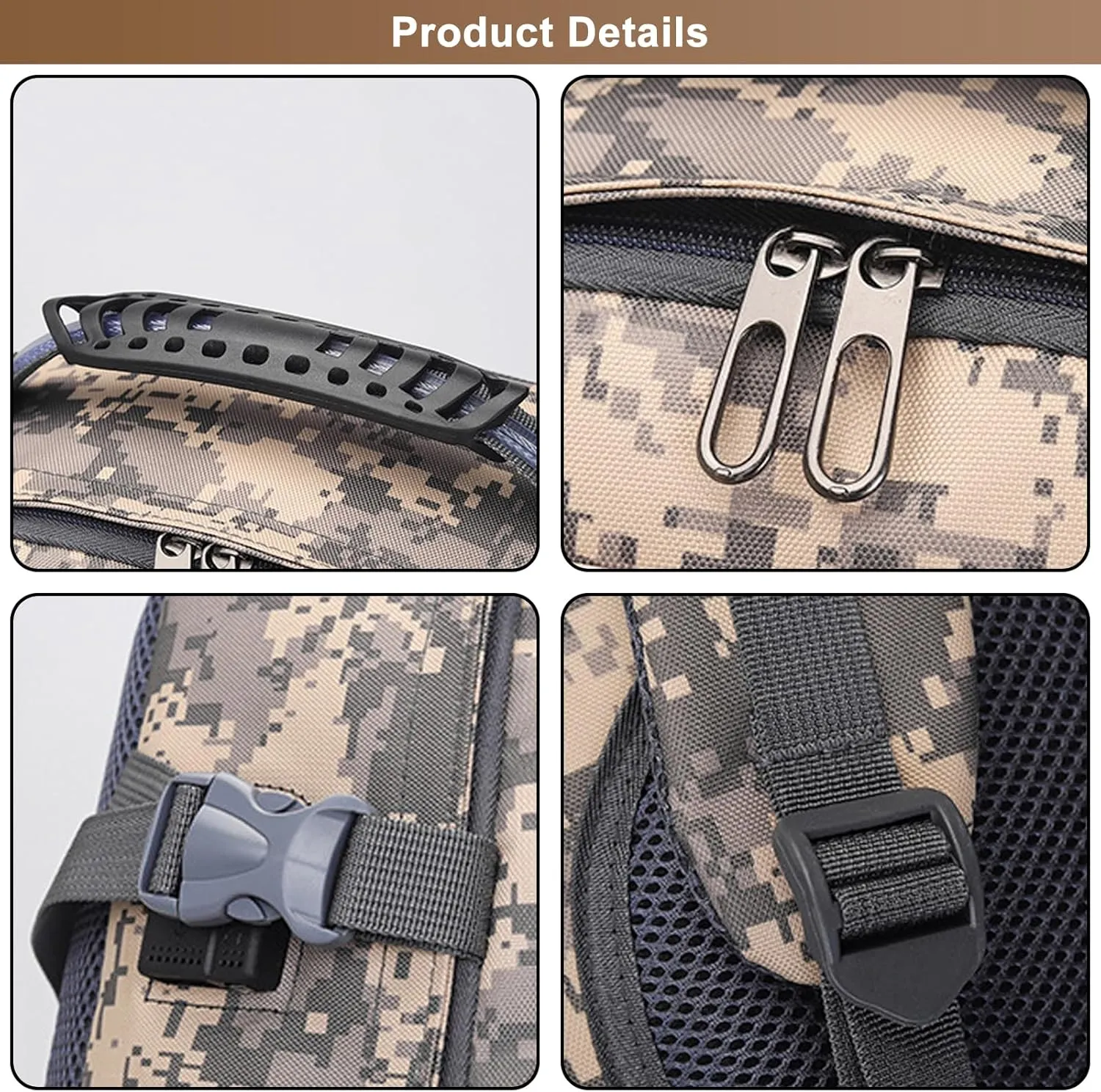 Men's Oxford Cloth Tactical Backpack 40L Outdoor Camping Rucksack Large Capacity Hiking Travel Daypack (A/Multicolor)