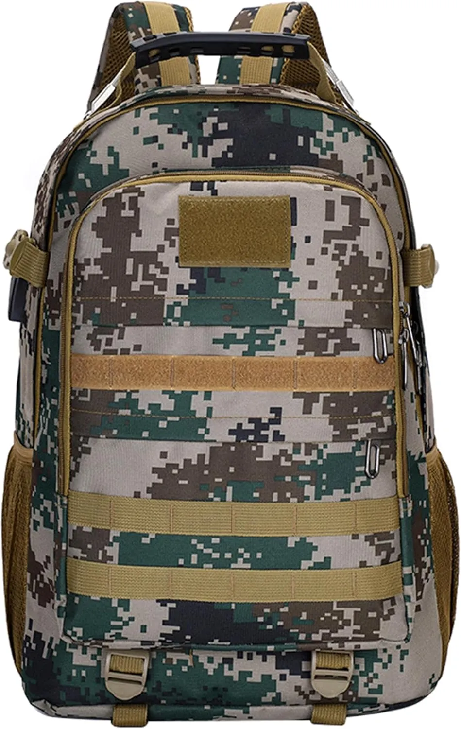 Men's Oxford Cloth Tactical Backpack 40L Outdoor Camping Rucksack Large Capacity Hiking Travel Daypack (A/Multicolor)