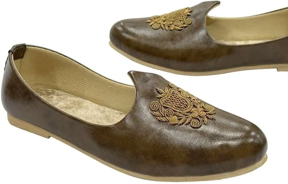 Men's Punjabi Jutti Cream Loafers Slip On Flats Shoes Ethnic Handmade Sherwani Mojari Indian Juti