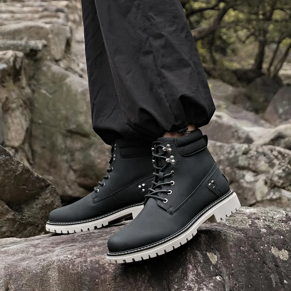 Mens Snow Boots Fur Lined Hiking Boots Waterproof Anti-Slip Outdoor Climbing Shoes