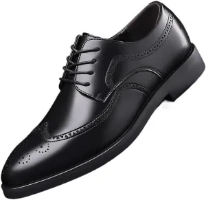 Men's Waterproof Oxford Dress Shoes with Soft Leather Upper and Padded Collar, Ideal for Rainy Days and Professional Environments