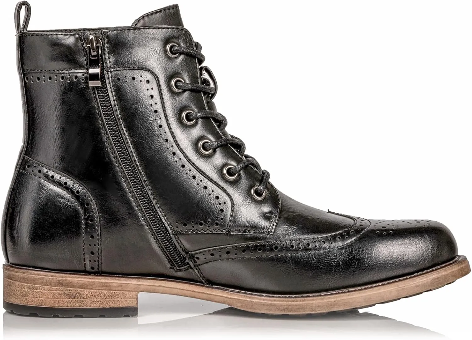 Metrocharm MC309 Men's Lace Up Wing Tip Dress Casual Fashion Oxford Boot
