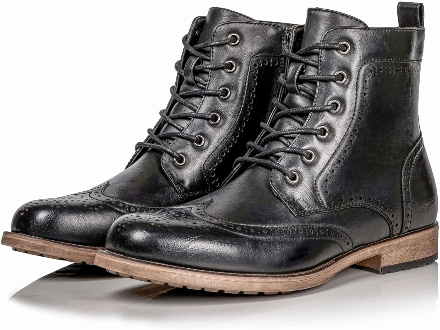 Metrocharm MC309 Men's Lace Up Wing Tip Dress Casual Fashion Oxford Boot