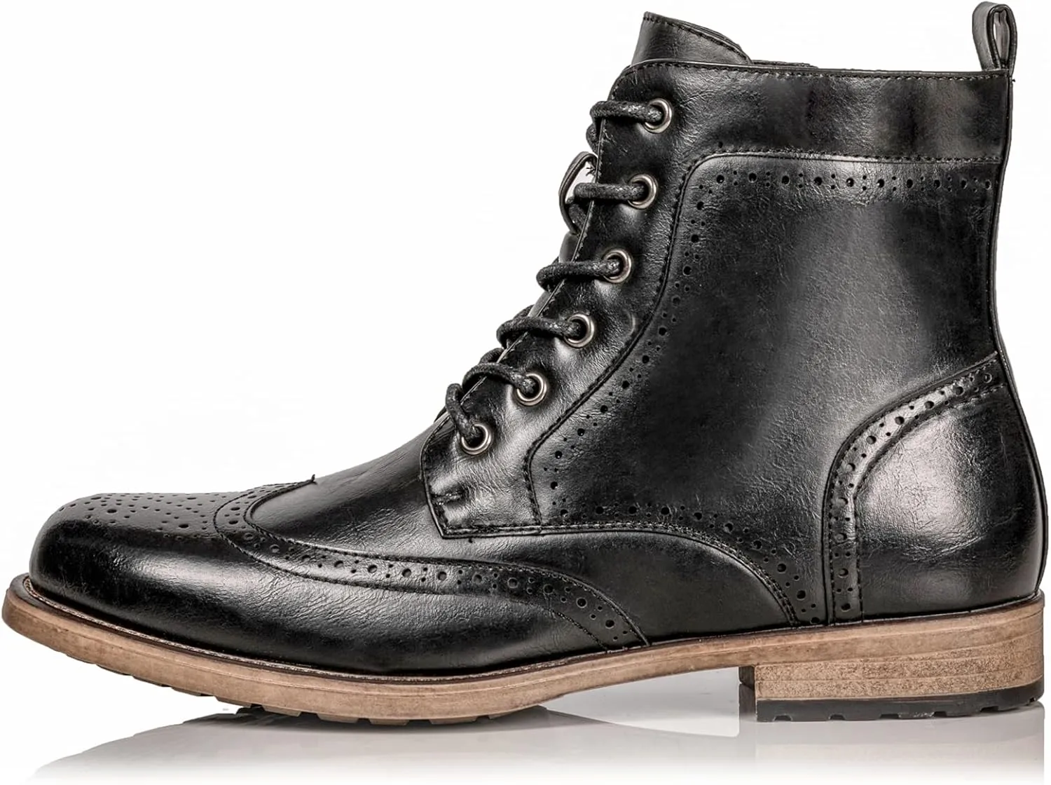 Metrocharm MC309 Men's Lace Up Wing Tip Dress Casual Fashion Oxford Boot