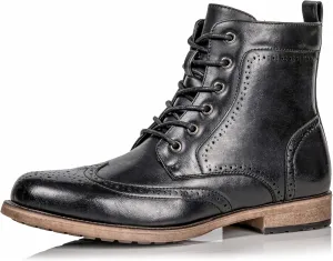 Metrocharm MC309 Men's Lace Up Wing Tip Dress Casual Fashion Oxford Boot