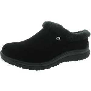 Minnetonka Womens Faux Fur Lined Suede Loafer Slippers