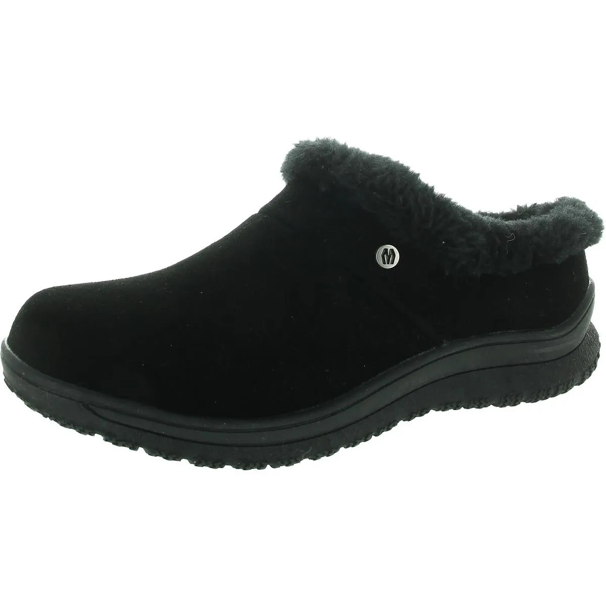 Minnetonka Womens Faux Fur Lined Suede Loafer Slippers